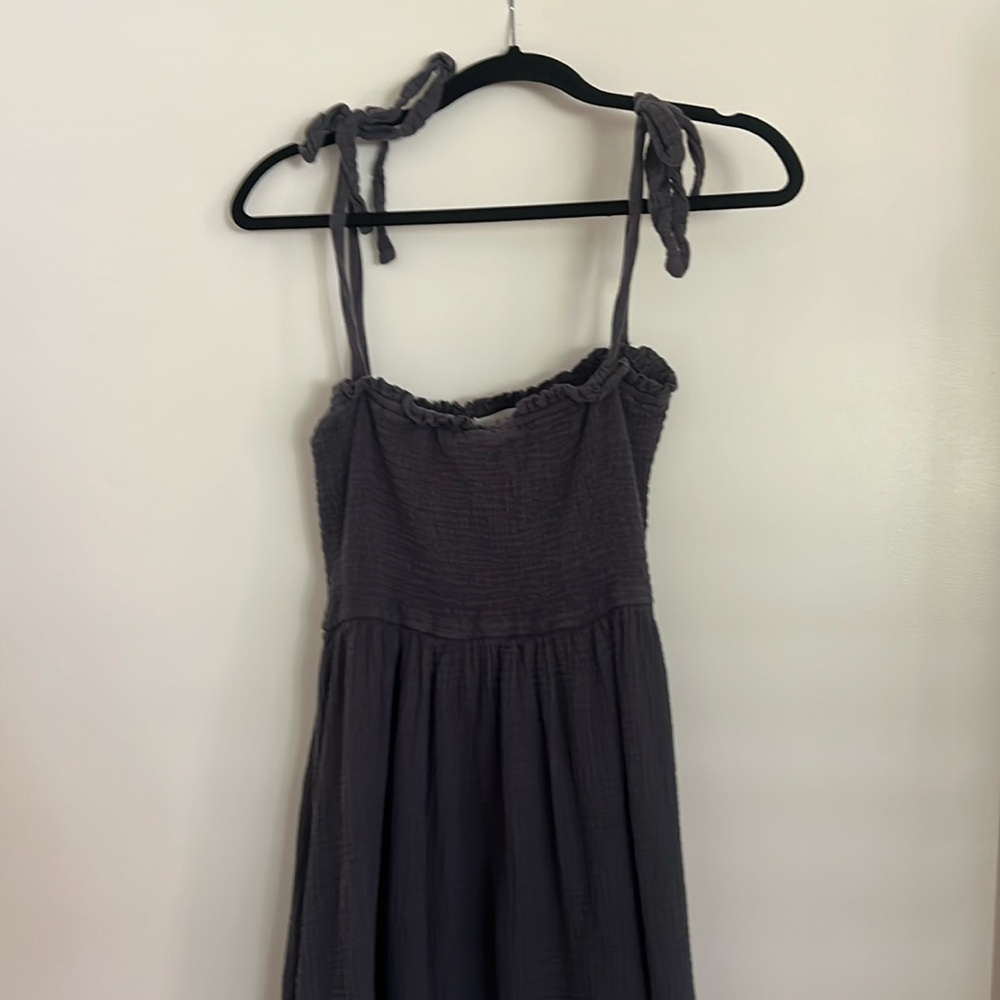 CJLA Navy Linen Midi Dress